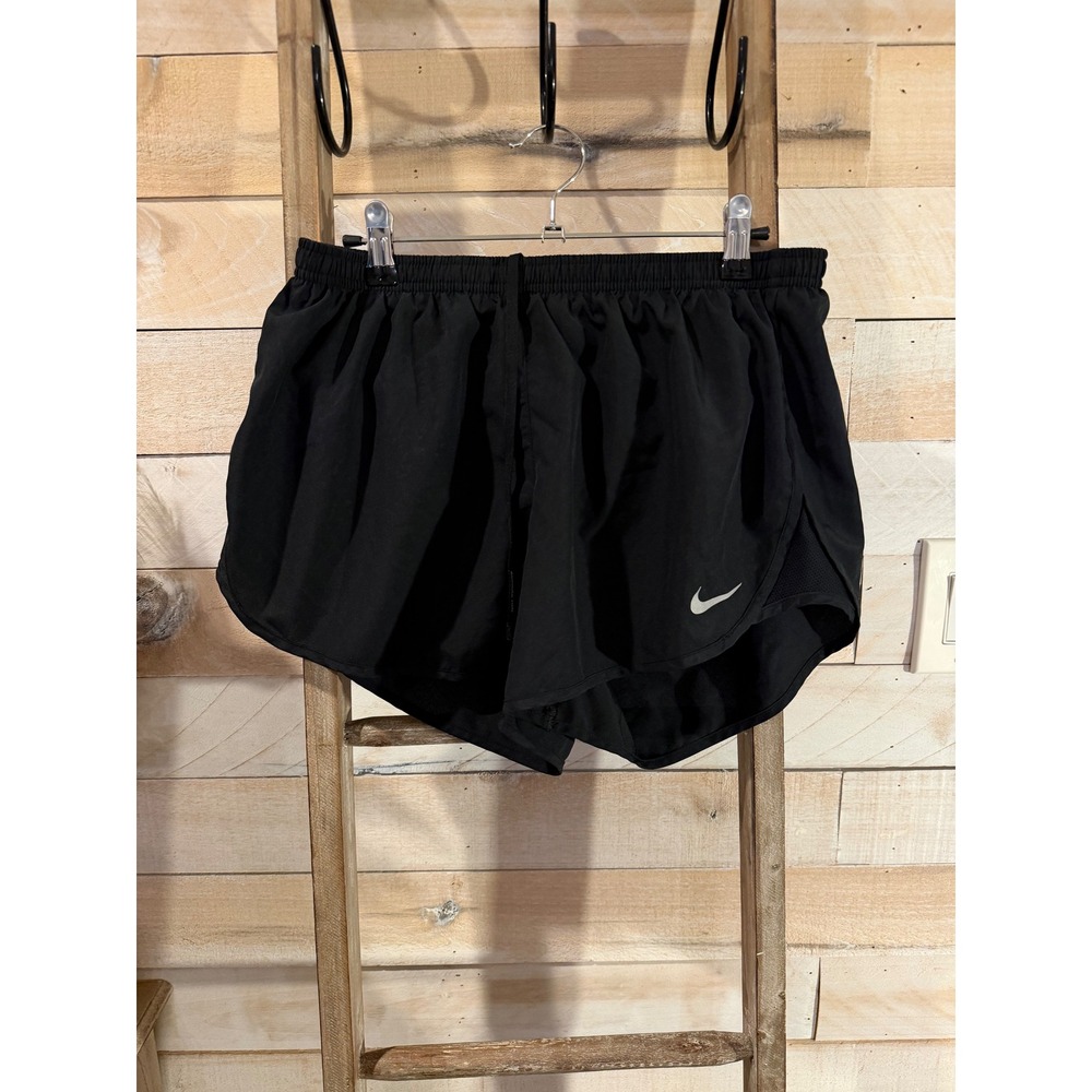 Nike Dri-FIT Running Shorts Black Large Zipper Pocket Mesh Panels